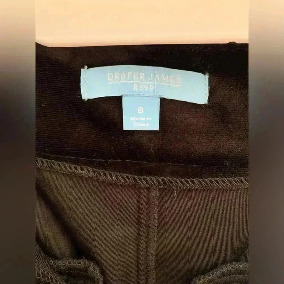 Woman’s Draper James Black Velvet Sequined Accent Holiday Workwear Pants Size 8 - Picture 5 of 13